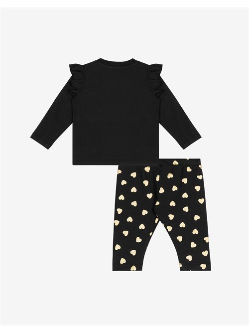 t-shirt and leggings girl black MOSCHINO KIDS | MBK01XLBA11/60100